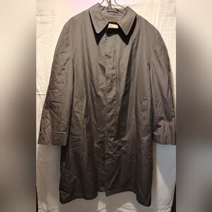 Hart Schaffner & Marx Grey Trench Coat With Removable Wool Blend Lining Size 42R
